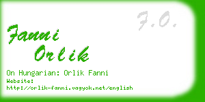 fanni orlik business card